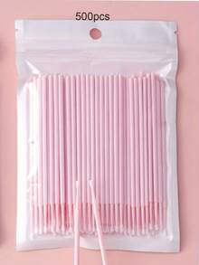 100pcs/Pack Disposable Micro Eyelash Remover Wipes, Eyelash Cleaning Sticks With Extended Cleaning Swabs, Eyelash Extension Tools - Multicolor - View 5