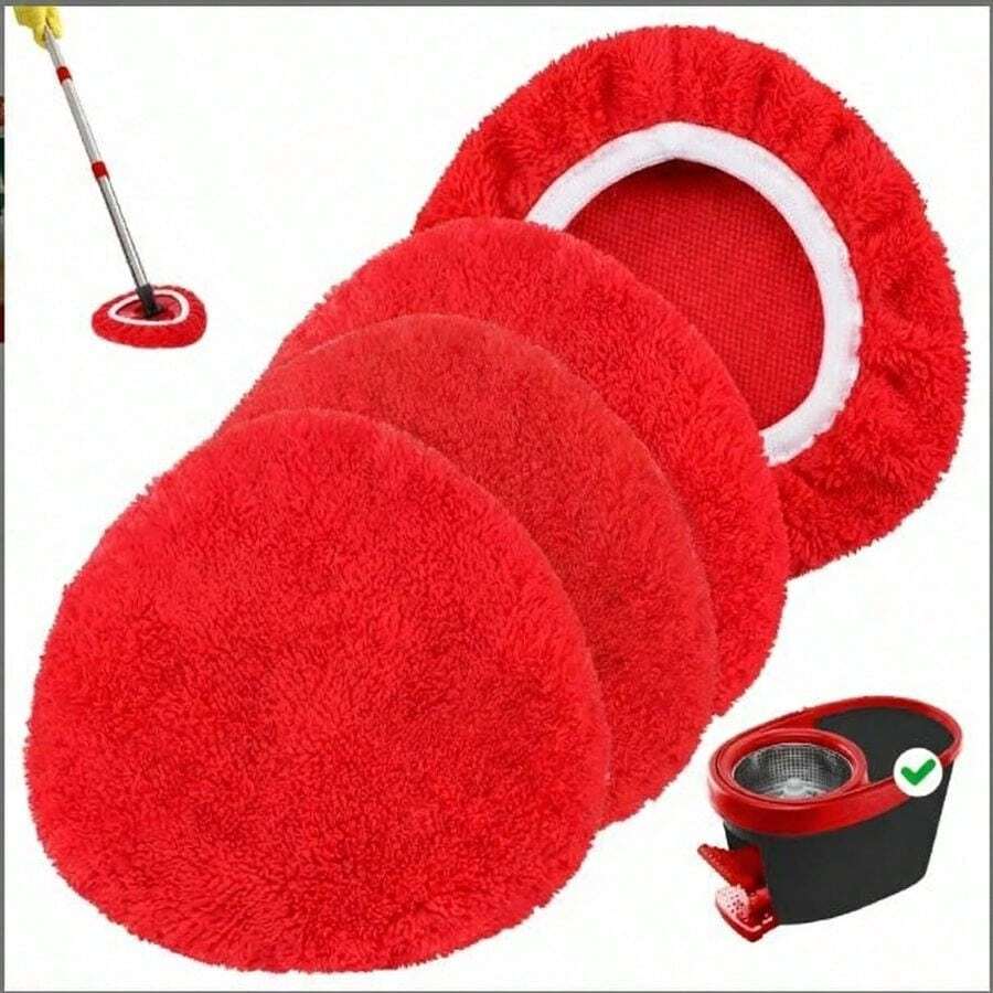 4 Pack Microfiber Mop Heads Replacements Microfiber Spin Mop Replace Heads Reusable Refills Pads Duster Replace Washable Cleaning Cloths Scrubber Dust Refills Floor Cleaning - 布套3件 - 查看 1