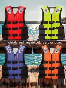 1pc Professional Heavy Duty Cross-Riding Life Jacket, High Buoyancy, Suitable For Adults Swimming, Fishing, Boating, Flood Prevention, Portable Youth Survival Vest, Beach Essential, Beach Accessory, Pool Float - Multicolor - View 2