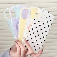 Cute Colorful Polka Dot For Magsafe Magnetic Case For  16 Plus 14 Pro Max 15 13 Solid Color Love Heart Shockproof CoverValentine's Day Gifts  Case Gold Heels Valentine's Day Great For Holiday Parties  14 Case Ldeal Holiday Present Clear Phone Case  17 Pro Max Case  13 Case - 波點黑色 - 查看 1
