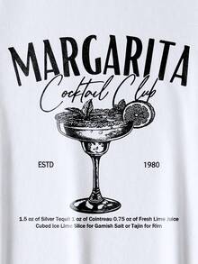 男士純色圓領短袖寬鬆T卹，100%棉質上衣，雞尾酒字母印花，春夏休閒男裝、街頭風、旅行穿搭、men's winter base layers, summer tops for men, summer menswear, knitwear, party styles, menummers winterits, menswear, knitwear, party styles, menummers winterits, menswear, tails party styles, menummers winterits, men'tail tails. menswear, men's plus size hoodies, matching sets for brothers, tailored styles, holiday leisurewear、辦公室/洗手間/家居/戶外運動/復古風/簡約趣味設計、四季通用、運動風、電影/動漫元素、青少年、男女通用、同時代主題套裝、 - 白色 - 查看 4