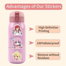 55 PIEZAS Juego de rocas solitarias, pegatinas de alta calidad para scrapbook, personalización de diarios y cuadernos, pegatinas de vinilo para parachoques y monopatín, pegatinas de dibujos animados para botellas de agua y cuadernos, colección de pegatinas para cascos y automóviles, personajes de dibujos animados mixtos, reutilizables, pegatinas de vinilo autoadhesivas de formas irregulares - Multicolor - Ver 8