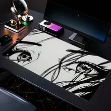 Extra große erweiterte Gaming-/Bürotischunterlage - rutschfeste Gummibasis, dicke glatte Oberfläche mit Wimpernlinie und schwarz-weißem Augen-Muster-Design - strapazierfähiges Handgelenkauflage für Computer, Büro, Gaming-Setup Bürotischzubehör Bürozubehör Büromaterial Bürozubehör Mauspad Mauspad Schreibtisch Mauspad für Schreibtisch Schreibtischdekoration - Wimper - Übersicht 6