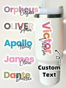 1-10pcs Customizable Name Labels, Colorful Cartoon Font Stickers, Handwritten Font Stickers, Exclusive Water Bottle Stickers, Waterproof And Oil-Resistant Stickers, Suitable For Gift Box Decoration, Water Bottles, Lunch Boxes, Glass Cups, Scrolls, Balloons, Calligraphy Decoration, Candy Baking Bags, Available In Multiple Colors And Sizes - Multicolor 3 - View 2