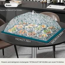 1pc Foldable Multi-Function Dust-Proof Rectangular & Round Removable Thick Breathable Mesh Food Cover - Multicolor - View 8