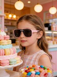1 Set Children's Fashion Glasses, Classic Minimalist Style, Suitable For Boys And Girls For Party, Holiday, Travel, Decoration, Daily Accessories, Photography Props - Pink - View 5