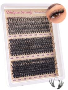 240簇D-DD卷度，高级睫毛嫁接套装 - 30D+40D+50D - 家用DIY，俄式浓密，簇状，蓬松，混合款式 - 10-16毫米 - 适合初学者，可重复使用，日常佩戴，节日特效，节日礼物，睫毛簇，睫毛簇，单根睫毛，假睫毛 - D - 查看 6