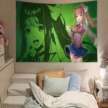 DDLC Doki Literature Wall Tapestry Home Decoration Hippie Bohemian Decoration Divination Cheap Hippie Wall Hanging(5).Jpg - White 1pc - View 1