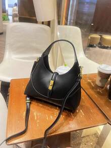 Túi xách đa năng hình bánh bao phối màu tương phản, tiện dụng cho việc đi làm hàng ngày, hẹn hò, mua sắm. - màu đen - Xem 7