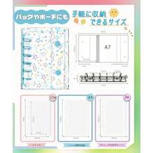 A7サイズ バインダー 透明 シール帳 本体+リフィル20枚+シール専用台紙2枚+チャック付きポケット2枚+編み込みキーホルダー1個 クリアバインダー シール手帳 6穴 収納用 推し活グッズ PPシート 星柄 ラメ クリア-ホワイト A7 - クリア-ピンク - チェックする 2