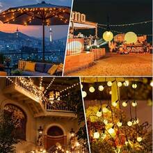 New Upgraded Reinforced Solar Powered Bubble Ball String Lights. Solar Powered Outdoor Fairy String Lights With Multiple Lighting Modes Crystal Ball String Lights, Suitable For Garden, Party, Wedding, Fence, Camping, Balcony - Solar Lithium Batteries and Bubble Balls - View 3