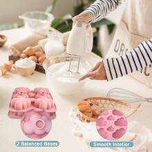 Multi-Purpose Cloud Shape Silicone Mold, Non-Stick Ice Cube Tray For Chocolate, Soap, Wax Melt And DIY Crafts - Pink - View 5