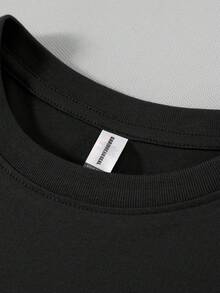 Baby Girl's Casual Fashion T-Shirt, "Mimi's Girl" Print With Pink Hearts, Sweet Family Design, Comfortable Soft Fabric, Perfect For Daily & Family Outings - màu đen - Xem 4