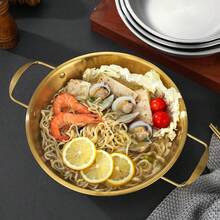 一套不锈钢金色厨具（3 种不同尺寸 - 小号可用作电饭煲、婴儿辅食锅等；中号可用作意面锅、汤锅；大号可用作泰式冬阴功汤锅、韩式军用炖锅和小火锅） - 金湯鍋 - 查看 11
