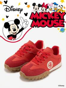 Disney 1 Pair Kids' Sneakers, Suitable For Daily Wear, Festivals, Sports, Outdoor Activities, Comfortable, Non-Slip, Durable, Breathable (Boys' Sneakers, Boys' Skate Shoes, Kids' Sports Shoes, Girls' Sneakers, Girls' Skate Shoes) - Red - View 1