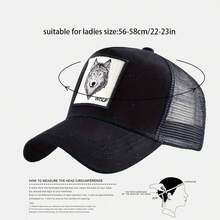A Unisex Wolf Trucker Hat With A Breathable Mesh Back And Adjustable Snap Closure - Featuring A Wolf And WOLF Text Design, Available In Multiple Colors Suitable Summer Outdoor Activities, Hiking, And Camping - A Stylish Unisex Baseball Cap, As A Sports Headwear Men And Women, With A Lightweight Fabric Design Casual Wear - 紅色和黑色 - 查看 9