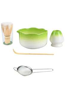 Set de 2 piezas/4 piezas/5 piezas Tazón de Matcha de la Dinastía Song, Herramientas de preparación de Matcha, Batidor de Matcha, Tazón de té japonés, Agitador, Cuchara de té - Multicolor - Ver 15