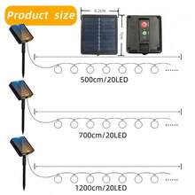 New Upgraded Reinforced Solar Powered Bubble Ball String Lights. Solar Powered Outdoor Fairy String Lights With Multiple Lighting Modes Crystal Ball String Lights, Suitable For Garden, Party, Wedding, Fence, Camping, Balcony - Solar Lithium Batteries and Bubble Balls - View 2