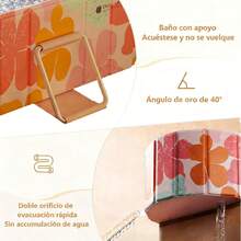 Bañera rosa independiente integrada con tapa, bañera plegable portátil para adultos, fácilmente plegable sin necesidad de inflarla, adecuada para viajes y espacios reducidos. - A - Ver 3