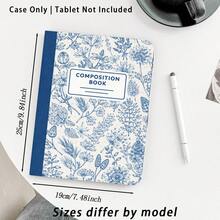 1个带笔槽的翻盖式桌面保护套，蓝色花卉图案，兼容华为Matepad SE 11英寸/Matepad Pro 11英寸/Matepad 11.5英寸2026等，荣耀平板8/9/10，荣耀GT 11.5英寸/X7/X8A/X9/X8Pro/X9Pro/X10 PRO/V9/V8 Pro等，三星S11/A11/A11+等，苹果等，具备自动休眠/唤醒功能，适合开学季、情人节等场合。 - 彩色 - 查看 4