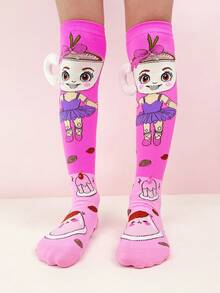 1双儿童过膝袜，可爱咖啡杯图案，3D咖啡杯装饰，趣味十足，四季皆宜，是节日礼物、儿童派对、情人节、复活节、节假日、户外和日常穿着的理想选择。 - 淺粉色 - 查看 5