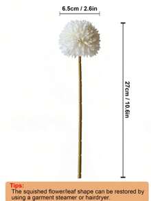 8个仿真菊花球，蒲公英绣球风格假花束，非常适合用作新娘捧花、家居、办公室、咖啡馆、派对和婚礼装饰，也是送给朋友的贴心礼物，持久逼真，适用于室内和活动装饰。 - 白色 - 查看 12