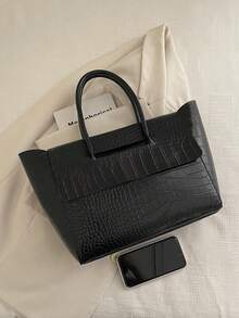 Large-Capacity Stylish And Simple Retro-Style Daily Shoulder Bag, 2026 New Model, Simple Women's Commuter Bag - Black - View 11