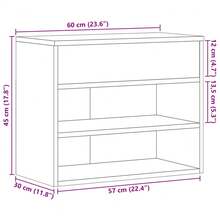 vidaXL Schuhbank Weiß 60x30x45 cm Holzwerkstoff - Weiss - Übersicht 11