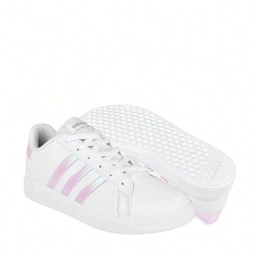 Adidas Grand Court Women's Tennis Shoes, Sporty, Casual, Urban, Comfortable, Faux Leather GY2326 - Platinum Pink Detail - 白色和銀粉色 - 查看 1