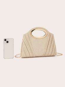 AIBBYDAR Champagne Glitter Handbag, Suitable For Evening Gowns, Holidays, Business, Casual, Minimalist, Dances, Parties, Celebrations - 香檳色 - 查看 6
