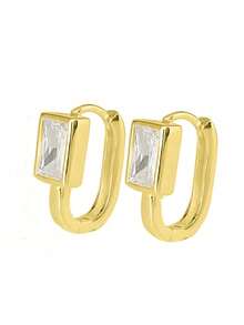 1 Pair Romantic Cubic Zirconia Drop Earrings For Women For Wedding Engagement Anniversary Party Jewelry Valentine's Day Gift - Yellow Gold - View 2