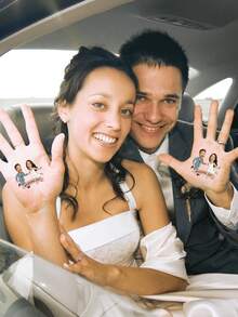 1/10/20/30/60/90/120/150片可選，客製化婚禮派對臨時紋身貼紙，情侶臉部紋身，新娘派對伴手禮，單身女郎派對，直到死亡將我們分開，情人節，聖誕節，感恩節，新年，個性化禮物 - 彩色 - 查看 8