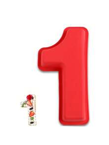 Molde de pastel numérico del 0 al 9 - Molde de pastel de silicona de 10 pulgadas con dígitos, molde de pastel 3D grande de silicona, molde con forma numérica específica, herramienta de decoración, herramienta de horneado antiadherente para galletas y chocolate, adecuado para cumpleaños, bodas, aniversarios y fiestas festivas - Rojo - Ver 5