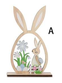 Bình hoa gỗ trang trí lễ Phục Sinh - Thỏ, Trứng và Chủ đề Hoa mùa xuân, Thích hợp trang trí nhà cửa trong nhà và trưng bày trên bàn ăn trong dịp lễ, Trang trí nhà theo phong cách nông trại (Cần tự lắp ráp), Trang trí lễ Phục Sinh, Đồ trang trí treo lễ Phục Sinh, Thỏ Phục Sinh, Trứng Phục Sinh, Trang trí mùa xuân - 1PC - Xem 7