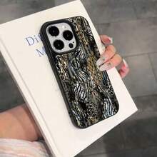 1pc Vintage Zebra & Leopard Print TPU Phone Case Compatible With IPhone// Smartphones - 白色 - 查看 10