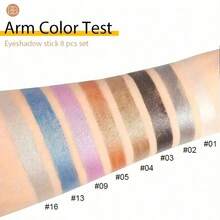 16Pcs Matte Pearl Multi-Color Eyeshadow Sticks, Glitter Stick, Pearl Highlighter, Glitter Eyeshadow Stick, Matte Waterproof Bold Multi-Color Eyeshadow Stick - 彩色 - 查看 5