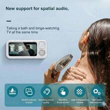 Waterproof Box Speaker, Bathroom Waterproof 360 ° Rotating Touch Screen, Bluetooth Speaker, Watch Movies, Listen To Music, Phone Holder Bluetooth Speaker Audio Shower TV Holder, Swimming Pool, Kitchen, Bathroom, Sink - 白色 - 查看 2
