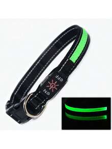 Rechargeable Waterproof LED Glowing Dog Collar - Night Walking Safety Luminous Pet Accessory - Best USB Charging Glow Collar - Multicolor - View 32