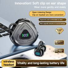 NEW SENYANG New True Wireless Open-Ear Headphones, Bluetooth Non-Intrusive Clip-On Earphones, Video Earphones, TWS HIFI Dolby Bass 9D Stereo, HD Call Earphones, Suitable For Android, Sports Earphones, Smart Earphones, Gifts, Gaming Earphones, Sports Earphones, Couples Earphones Suitable For Commuting, Movies, Gaming, Calls, Sports And More Scenarios - Upgraded Stylish Triangular Headphones - View 3