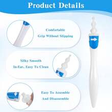 Earwax Removal Tools-Spiral Ear Wax Removal Kit, Reusable  Ear Cleaner Kit With 16 Soft Flexible Silicone Replaceable Tips - 1 - Xem 3