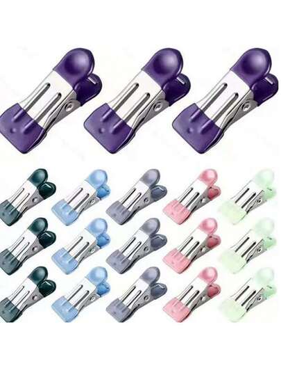 4/8pcs Food Sealing Clip, Food Packaging Clip, Heavy-Duty Metal Food Clip For Food, Kitchen Clip For Bag Food, Clip For Photo Folder Clip. Random Color, Food Storage And Accessories, Kitchen Storage And Organization