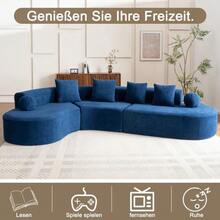 327cm Large, Thick, Fitted With A Sofa With A Knob And A Cloudy Couch, The Elegant Construction Is And One Of The Three-Tier Models, It Must Be Included, And It Cannot Be Left Behind. - Blue - View 1