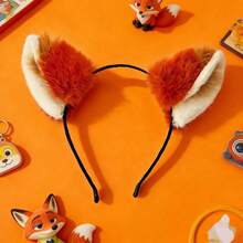 Halloween Animal Ear & Tail Set, Anime Cat Ear Headband, Cat Ear Headband, Fox Tail Accessory, Cosplay Props, Handmade Realistic Cat Ear Headband, Bells Collar - Multicolor - View 3