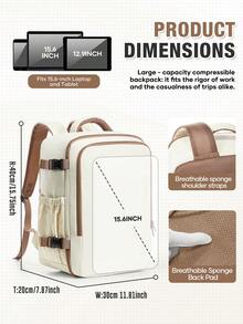 40x25x20厘米，符合登机行李尺寸规定的手提包/短途旅行背包，可装14英寸笔记本电脑，轻便通勤背包，时尚电脑包，短款商务旅行包，纯色，旅行/拉杆/飞机适用背包，笔记本电脑背包，男女皆宜的礼物 - 彩色 - 查看 4