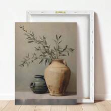 1 Stück gerahmte Leinwandkunst, Olivenbaum und Vintage Vase Leinwanddruck, moderne Wanddekoration, geeignet für Wohnzimmer, Schlafzimmer, Büro, Nahost-Heimdekoration, Raumdekoration Ästhetik, Retro-Bauernhaus-Stil dekorativer Poster, Frühlingsdekoration - Olivenbaum - Übersicht 7