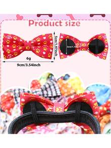 3/12件装多色D布艺宠物领带 - 可爱爪印/骨头图案及其他印花图案，适合狗狗和猫咪节日装扮，可爱风格宠物拍照道具，生日派对/节日庆典宠物时尚搭配 - 彩色 - 查看 2