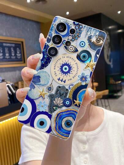 1pc Summer Sun Pattern Android Phone Case, Precise Cutout Camera Protection Suitable For Samsung Galaxy S25 Ultra/Galaxy S24 Ultra/S24/S23 Ultra/A56 5G/A55 5G/A52s 5G/A26 5G, Nothing, Pixel, INFINIX, Xiaomi Redmi Protective Cover