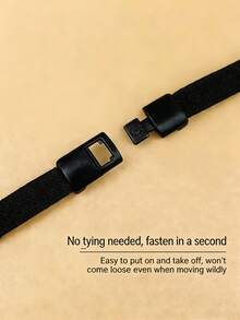 No-Tie Shoelaces With Buckle, White Polyester Material, Unisex Shoe Accessories Suitable For Sports Shoes, Casual Shoes, White Shoes, Basketball Shoes, Running Shoes Etc., Summer Shoe Accessories Gift - Black - View 7