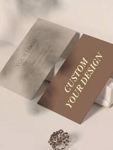 100pcs/200pcs/500pcs Double-Sided Printed Customized Greeting Cards, Business Cards, Laminated, Upload Design, With Logo And Text, Nail Salon Barber Shop, Personal, Corporate, Gift Cards, Product Cards, Store Promotion - Black and White - View 5