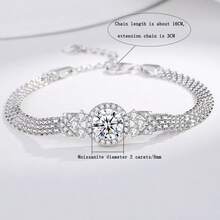 KAHOOT 这款高品质、时尚精致的925纯银2克拉莫桑石手链，是情人节、生日、周年纪念日、母亲节、日常佩戴、约会、派对、旅行和婚礼的完美之选。 - 銀色 - 查看 8